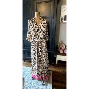 NWT M'A Clothes Animal Print w/Pink Accent Maxi Dress M